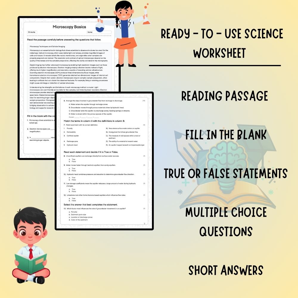 Grade 8 Science worksheet worksheet — Grade 8 Science – Microscopy Basics Worksheet (PDF ) for Ontario Standards — page 2