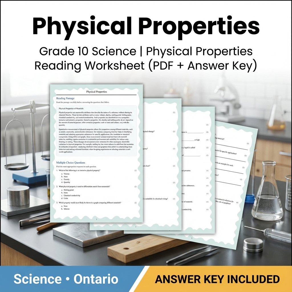 Grade 10 Science Unit Bundle | Chemistry, Atomic Structure & Reactions — included worksheet 7