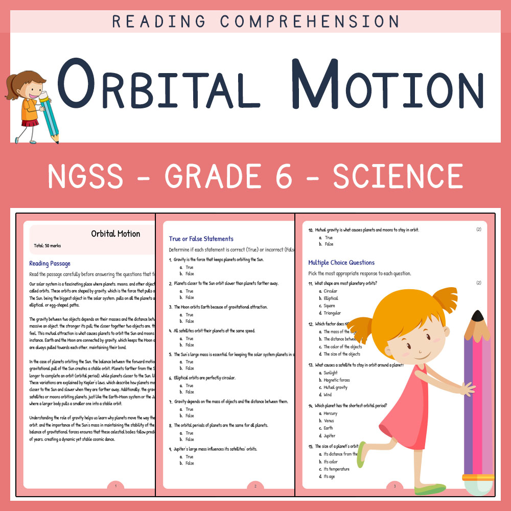 Grade 6 Science worksheets for primary grades worksheet — Grade 6 Science | Orbital Motion Worksheets (PDF) | NGSS Aligned…