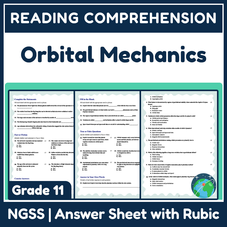 Grade 11 Science reading worksheets worksheet — Grade 11 Science | Orbital Mechanics Reading Worksheet (PDF + Answer Key)…