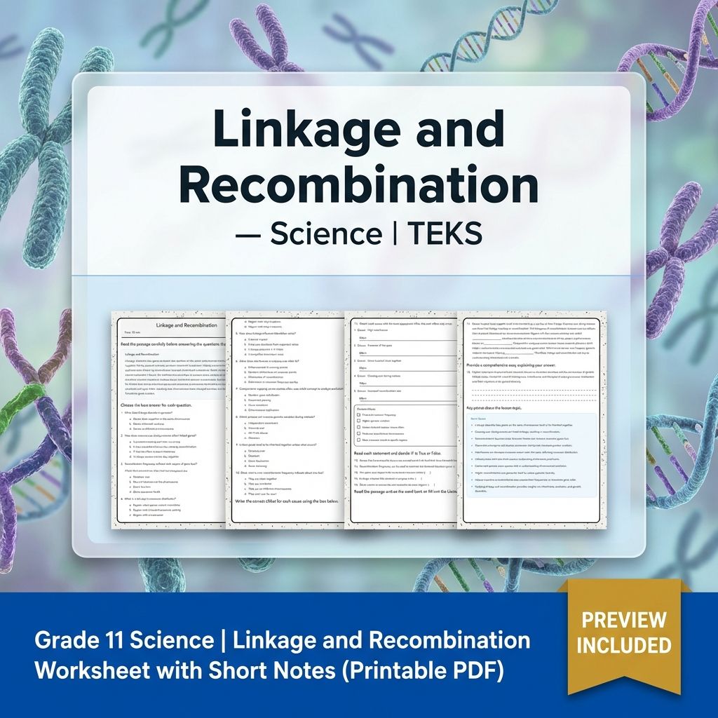 Grade 11 Science Worksheet Bundle | Genetics, Evolution & Human Body (PDF) — included worksheet 35
