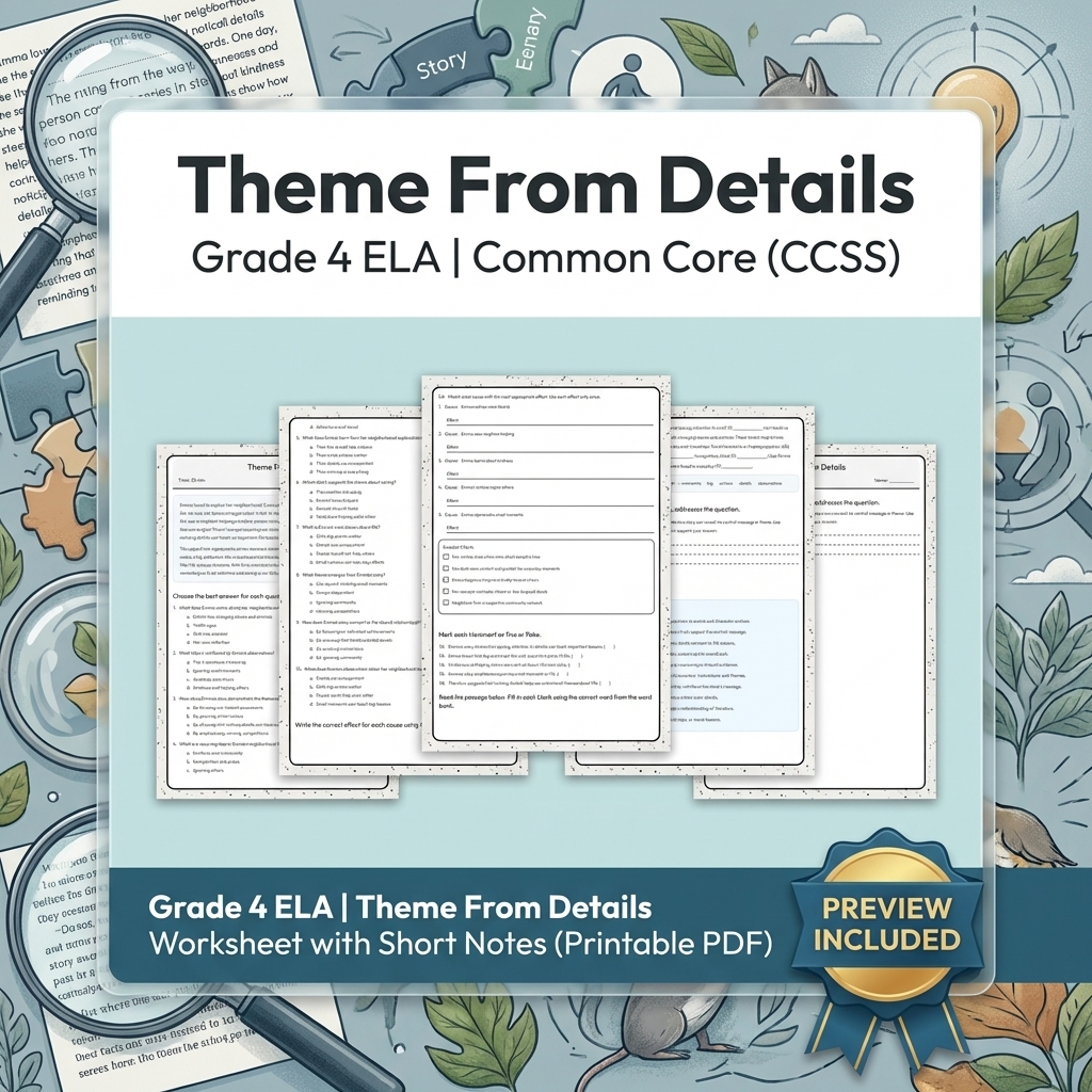 Grade 4 Text Evidence, Language & Writing ELA Full-Year Bundle: CCSS — included worksheet 25