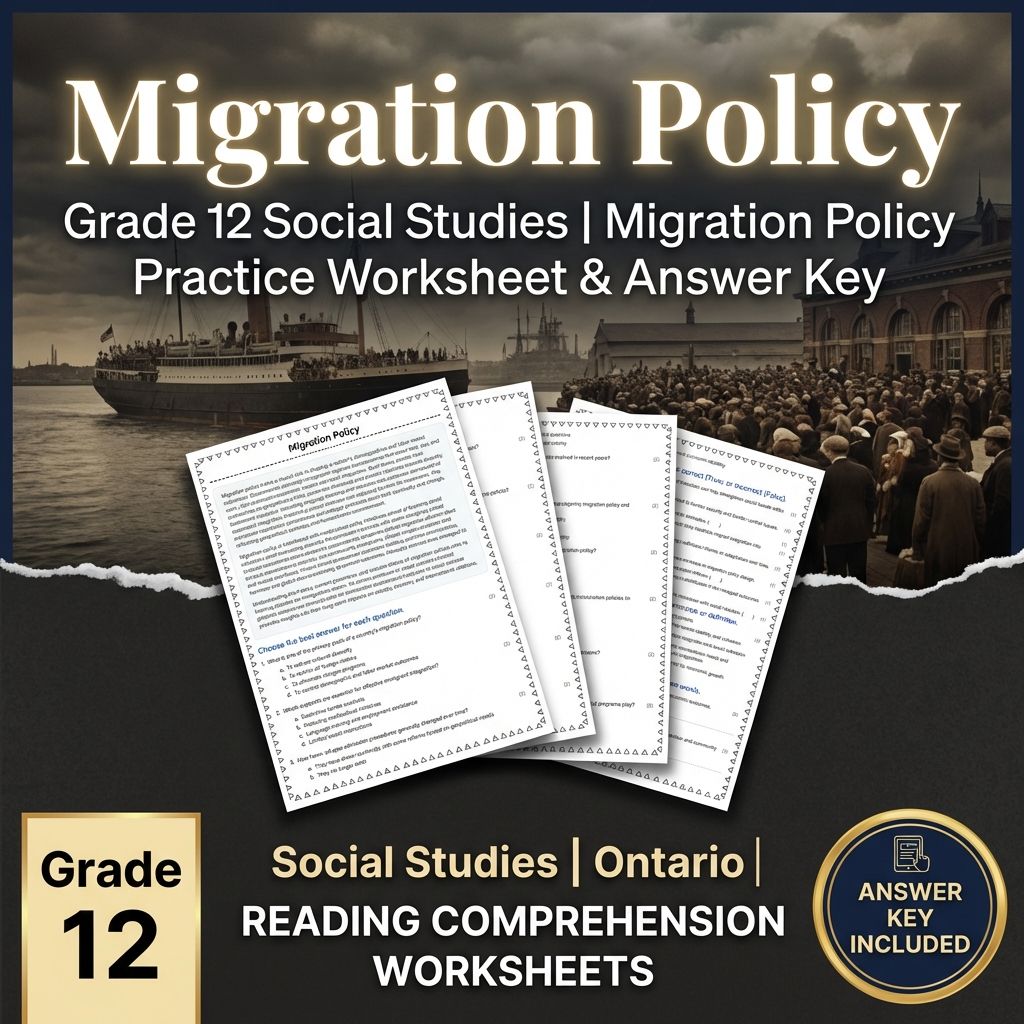 Grade 12 Social Studies | Migration Policy Practice Worksheet & Answer Key