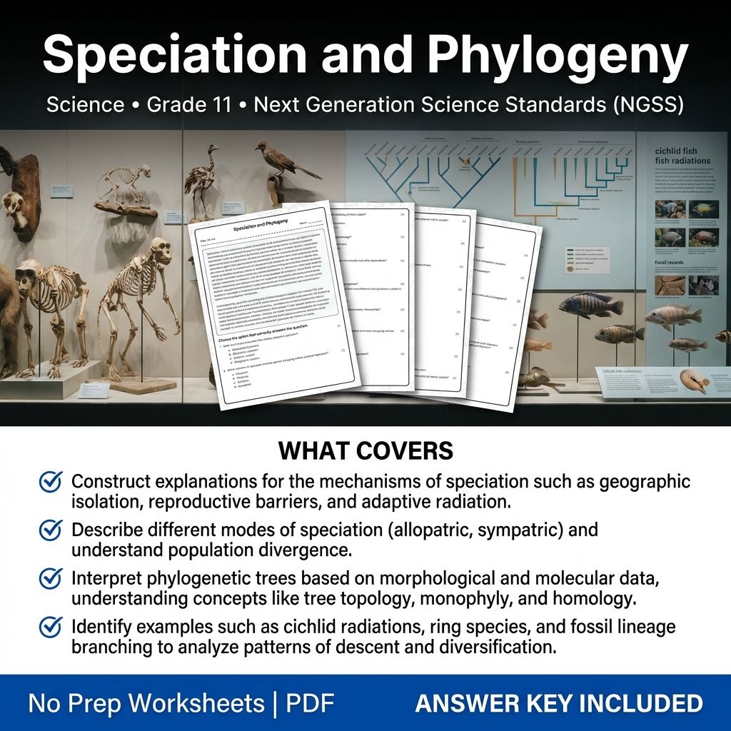 Grade 11 Science | Biological Evolution & Population Genetics Worksheet Bundle — included worksheet 2