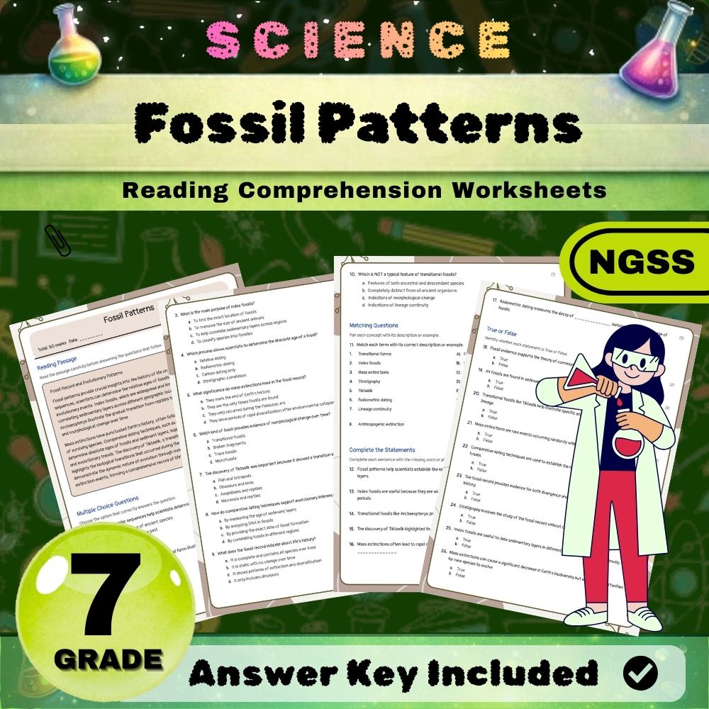 Grade 7 Science Worksheet Bundle | Earth & Space, Life, and Physical Science — included worksheet 28