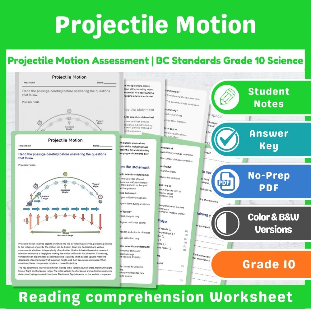 Grade 10 Science Assessment Mini Bundle – Forces, Motion & Energy Standards — included worksheet 9