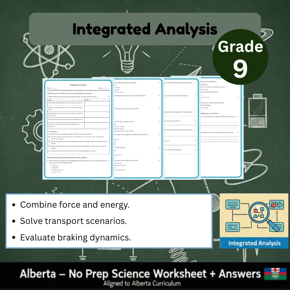Grade 9 Science Worksheet Bundle | Genetics, Chemistry & Physics Concepts — included worksheet 36