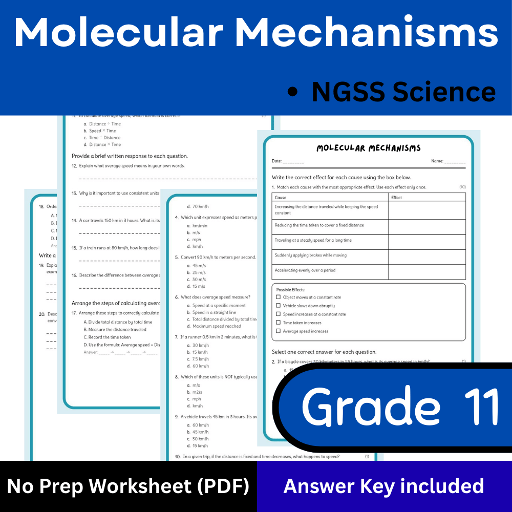 Grade 11 Science science 1 worksheet — Grade 11 Science – Molecular Mechanisms Worksheet (NGSS Aligned) PDF