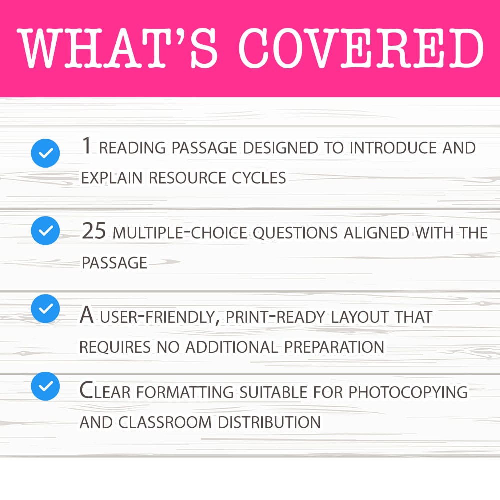 Grade 10 Science worksheet mcq paper worksheet — Grade 10 Science — Worksheet MCQ Paper for Mastering Resource Cycles — pa…