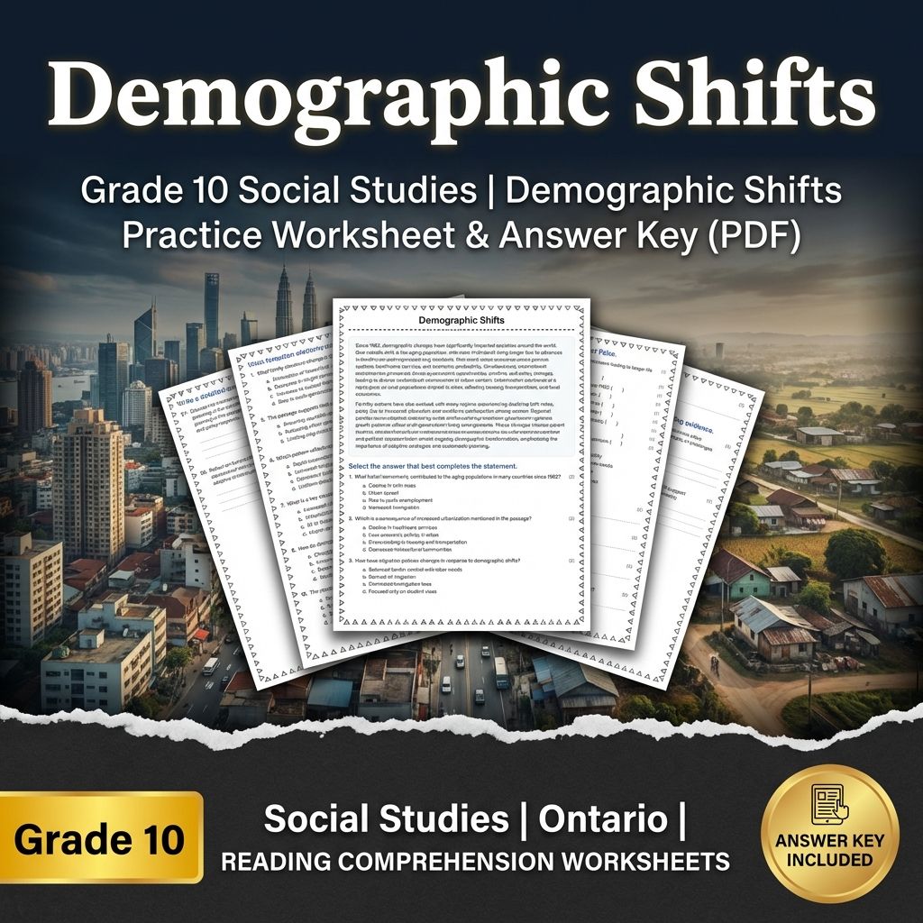 Grade 10 Social Studies | Demographic Shifts Practice Worksheet & Answer Key