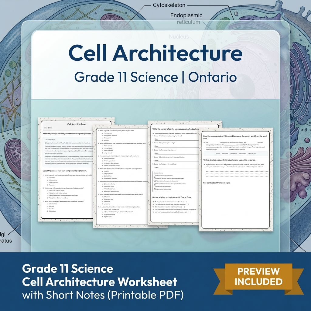 Grade 11 Science Full Year Bundle | Ontario Curriculum & Framework — included worksheet 42