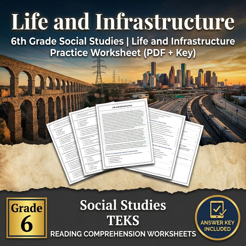 6th Grade Social Studies | Life and Infrastructure Practice (PDF + Key)