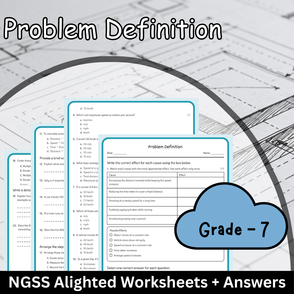 7th Grade Science | Problem Definition Worksheet (NGSS-Aligned, PDF)