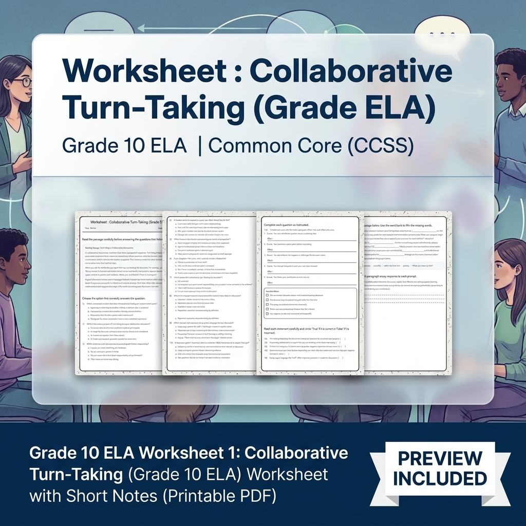 Grade 10 Source Integration & Writing Skills ELA Full-Year Bundle (CCSS) — included worksheet 25