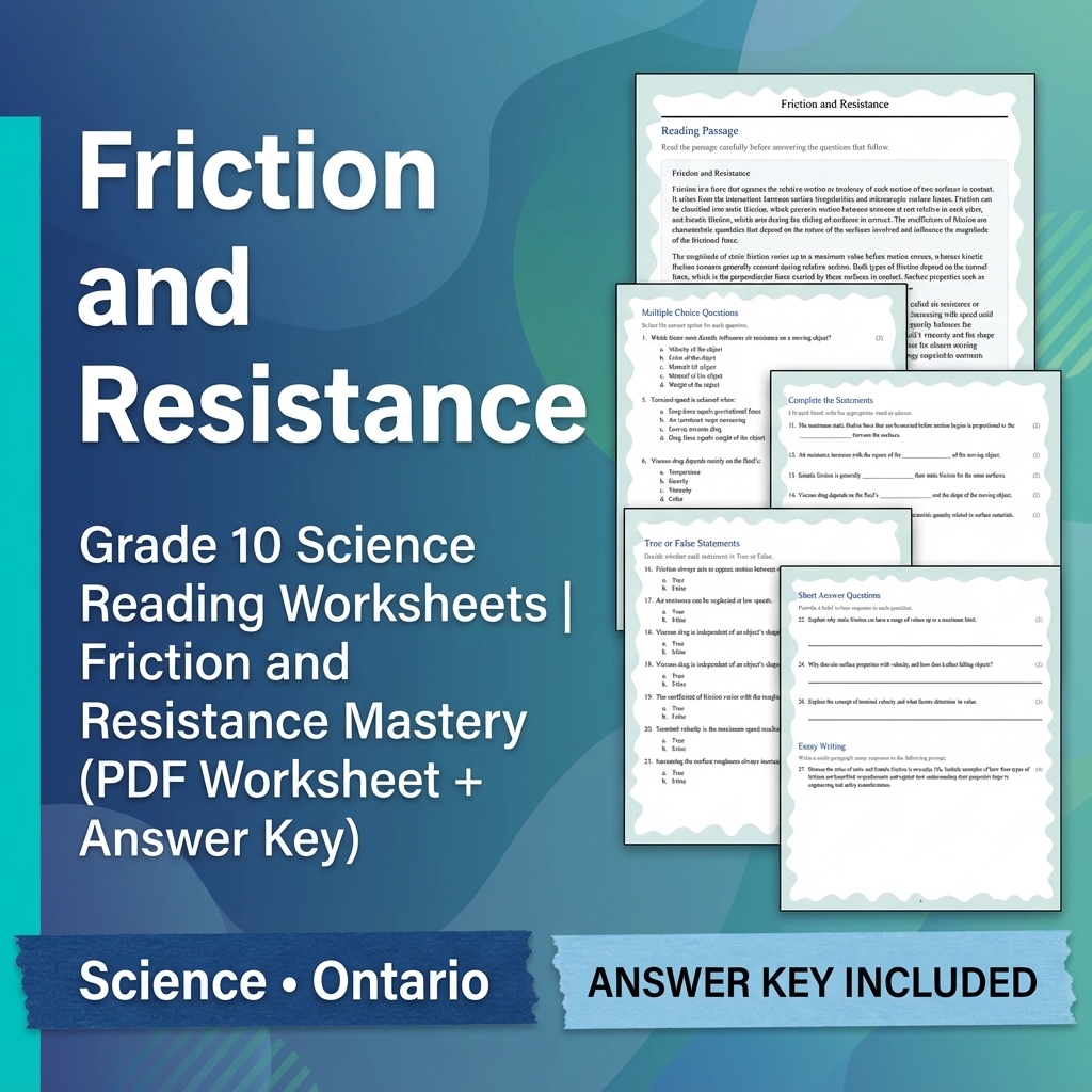 Grade 10 Science Unit Bundle – Motion, Forces & Mechanics (Answer Keys Included) — included worksheet 6