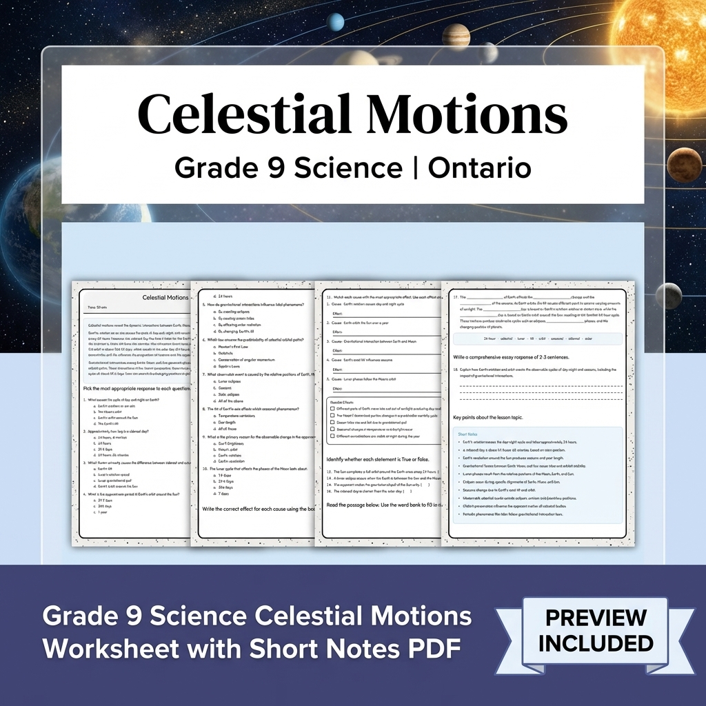 Grade 9 Science Lesson Group Bundle | Ontario Curriculum Worksheets — included worksheet 11