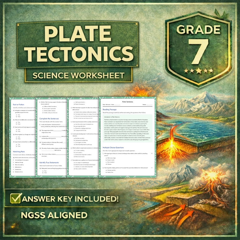 Grade 7 Science Bundle | Earth Systems & Processes NGSS (Worksheet Pack) — included worksheet 3