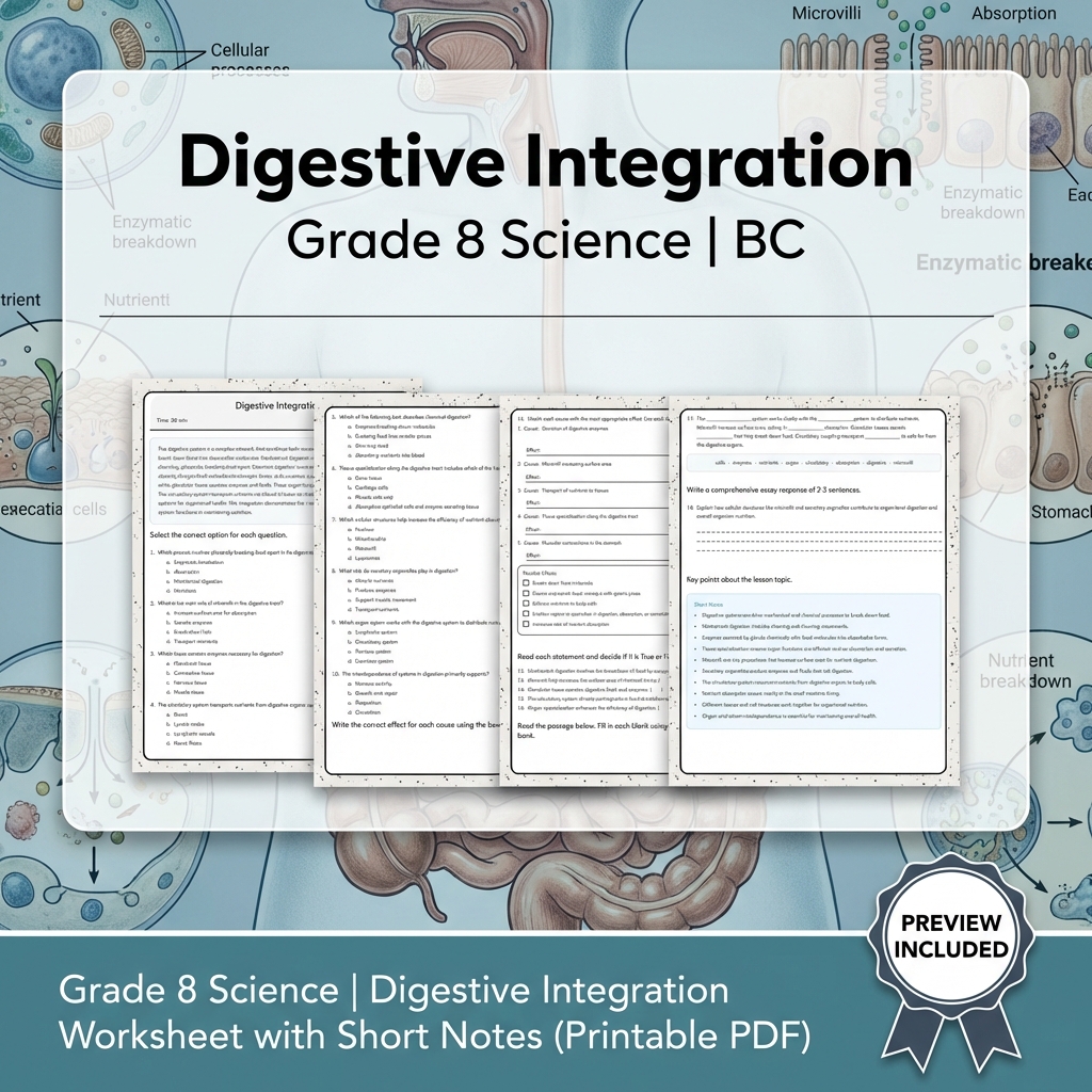 Grade 8 Science Full Year Bundle | Cell Biology, Ecosystems & Conservation — included worksheet 36