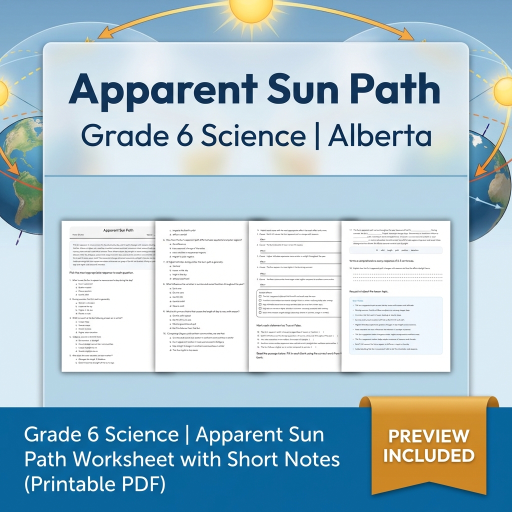 Grade 6 Science Alberta | 60-Worksheet Comprehensive Science Bundle  — included worksheet 42
