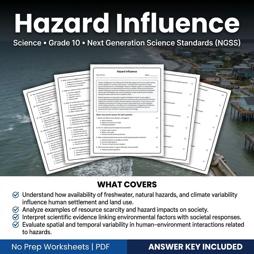 Grade 10 Science Worksheets Bundle | Environmental, Physics & Biology Topics — included worksheet 41
