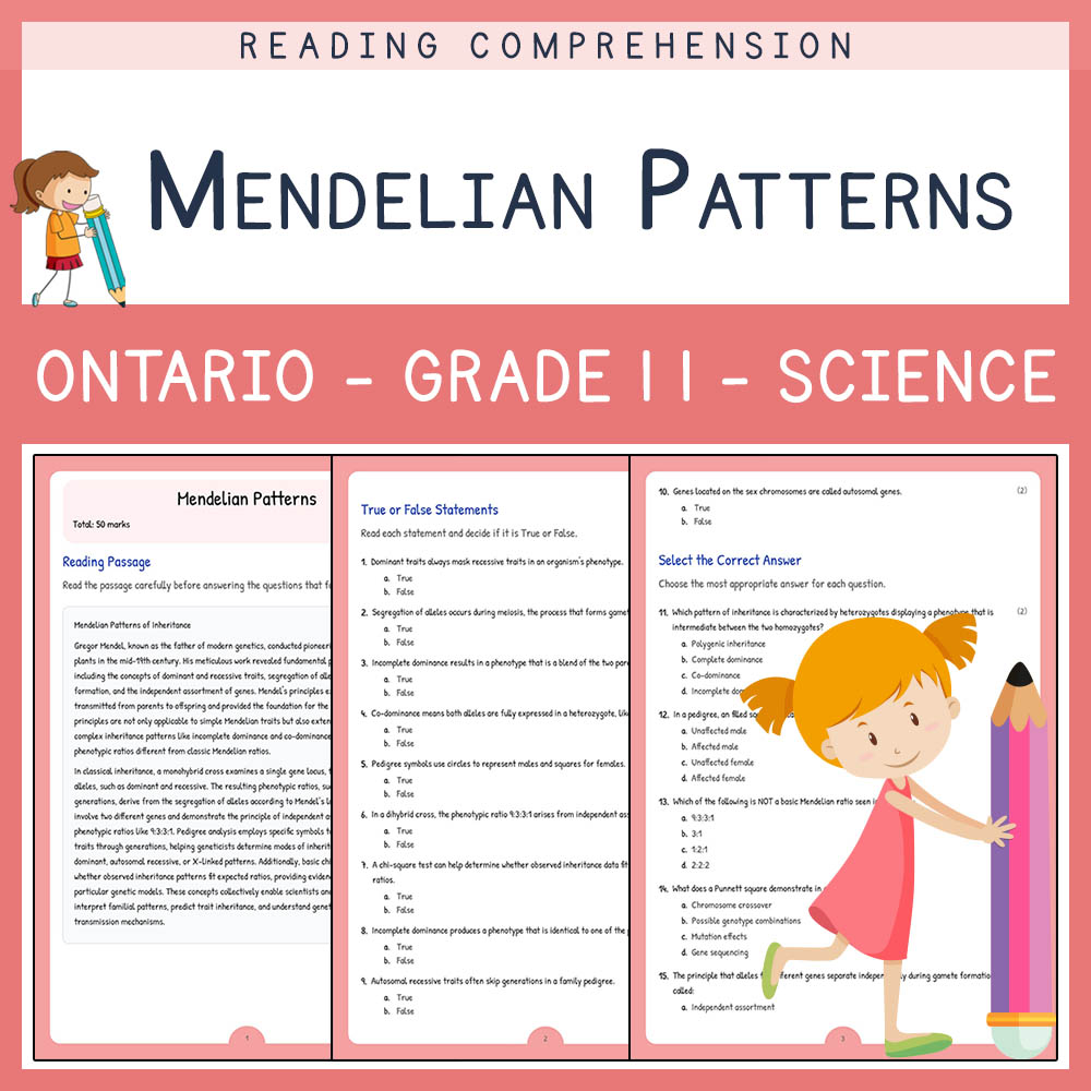 Grade 11 Science worksheet elena worksheet — Grade 11 Science | Mendelian Patterns Worksheet Elena | Ontario Standards — p…