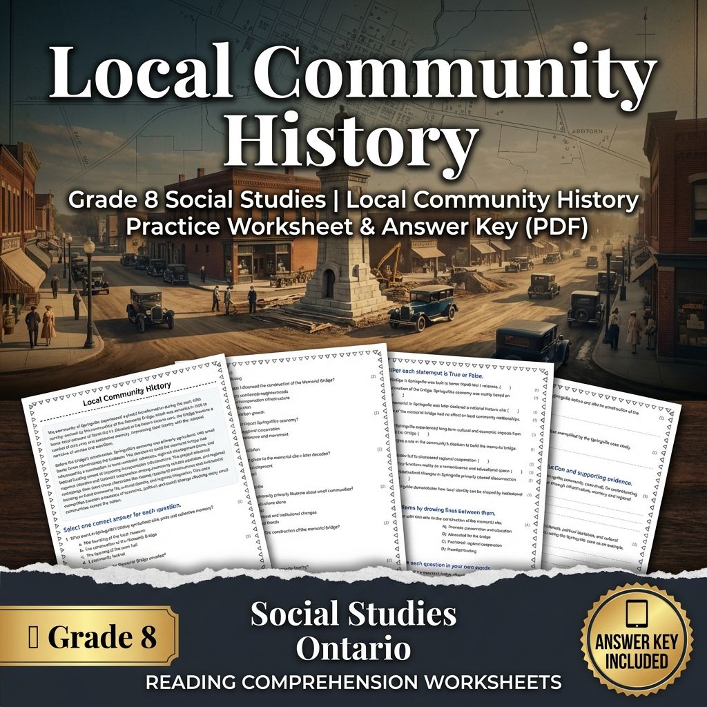 Grade 8 Social Studies Bundle | Critical Thinking & Key Concepts — included worksheet 20