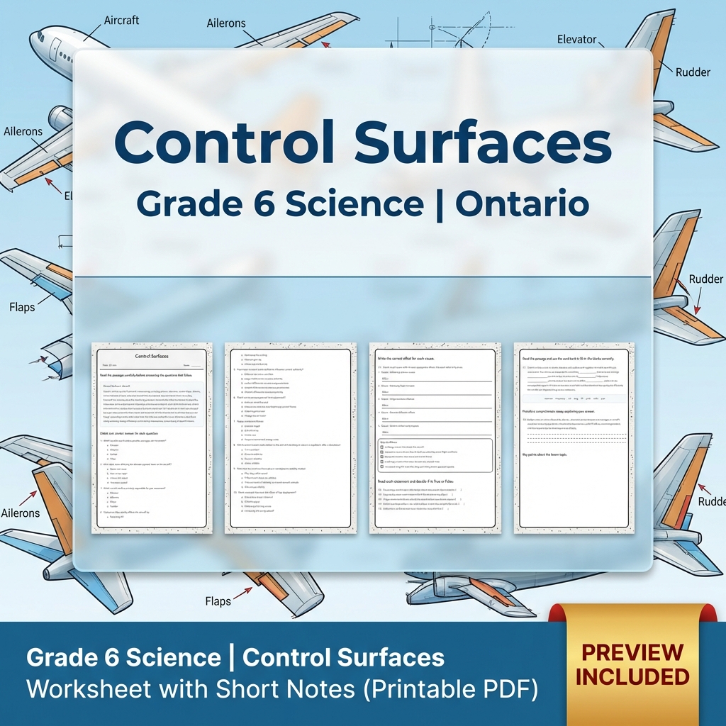 Grade 6 Science Lesson Group Bundle – Ontario Framework Worksheets — included worksheet 8