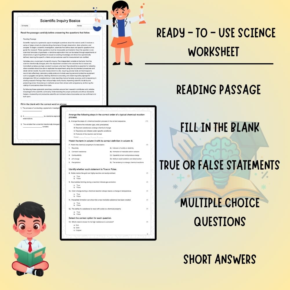 Grade 7 Science worksheet worksheet — Grade 7 Science | Scientific Inquiry Basics Worksheet (PDF ) — page 2