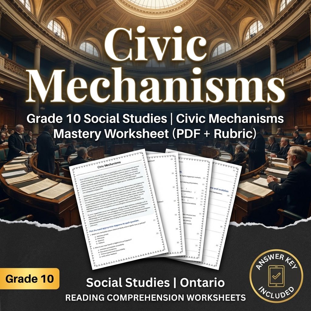 Grade 10 Social Studies | Civic Mechanisms Mastery Worksheet (PDF + Rubric)