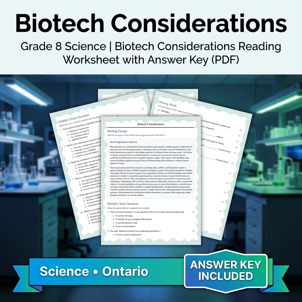 Grade 8 Science Worksheets Bundle | Biology, Physics & Earth Science Resources — included worksheet 36