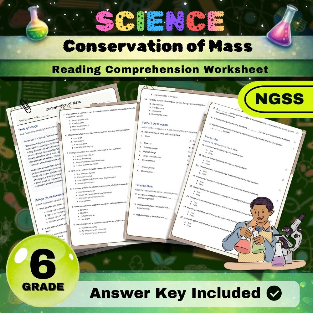 Grade 6 Science Worksheets Bundle | NGSS-Aligned — included worksheet 29