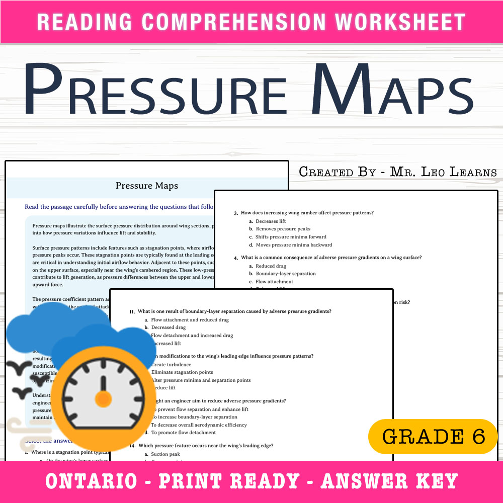 Grade 6 Science worksheet worksheet — Grade 6 Science — Pressure Maps Worksheet for Mastering Surface Pressure — page 1