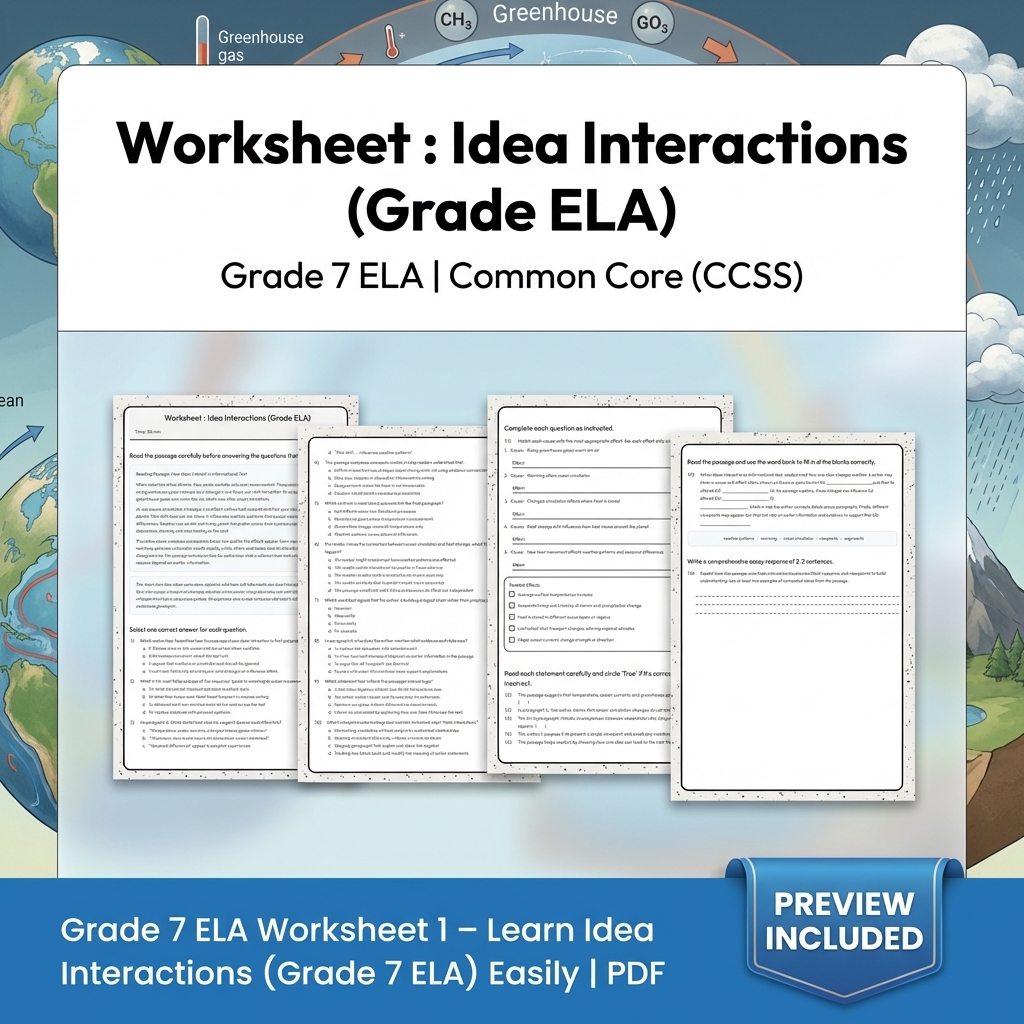 Grade 7 Writing Routinely ELA Full-Year Bundle – Common Core (CCSS) — included worksheet 23