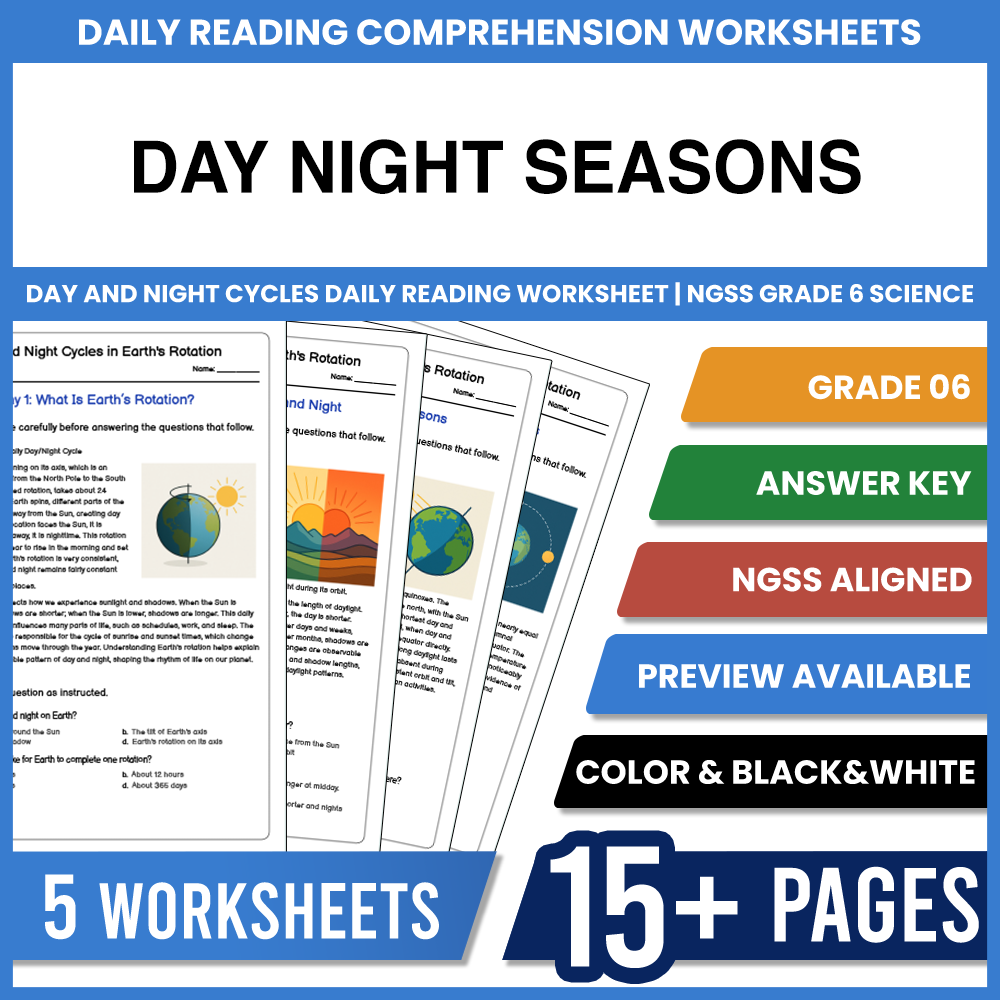 Grade 6 Science Earth's Place in the Universe Lesson Bundle | NGSS — included worksheet 3
