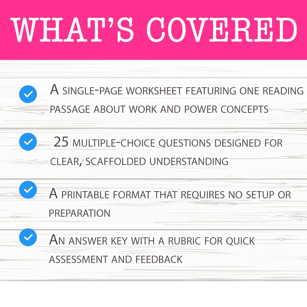 Grade 10 Science worksheet mcq paper worksheet — Grade 10 Science — Worksheet MCQ Paper for Mastering Work and Power — page 2
