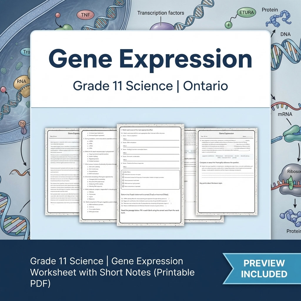 Grade 11 Science Full Year Bundle | Ontario Curriculum & Framework — included worksheet 44