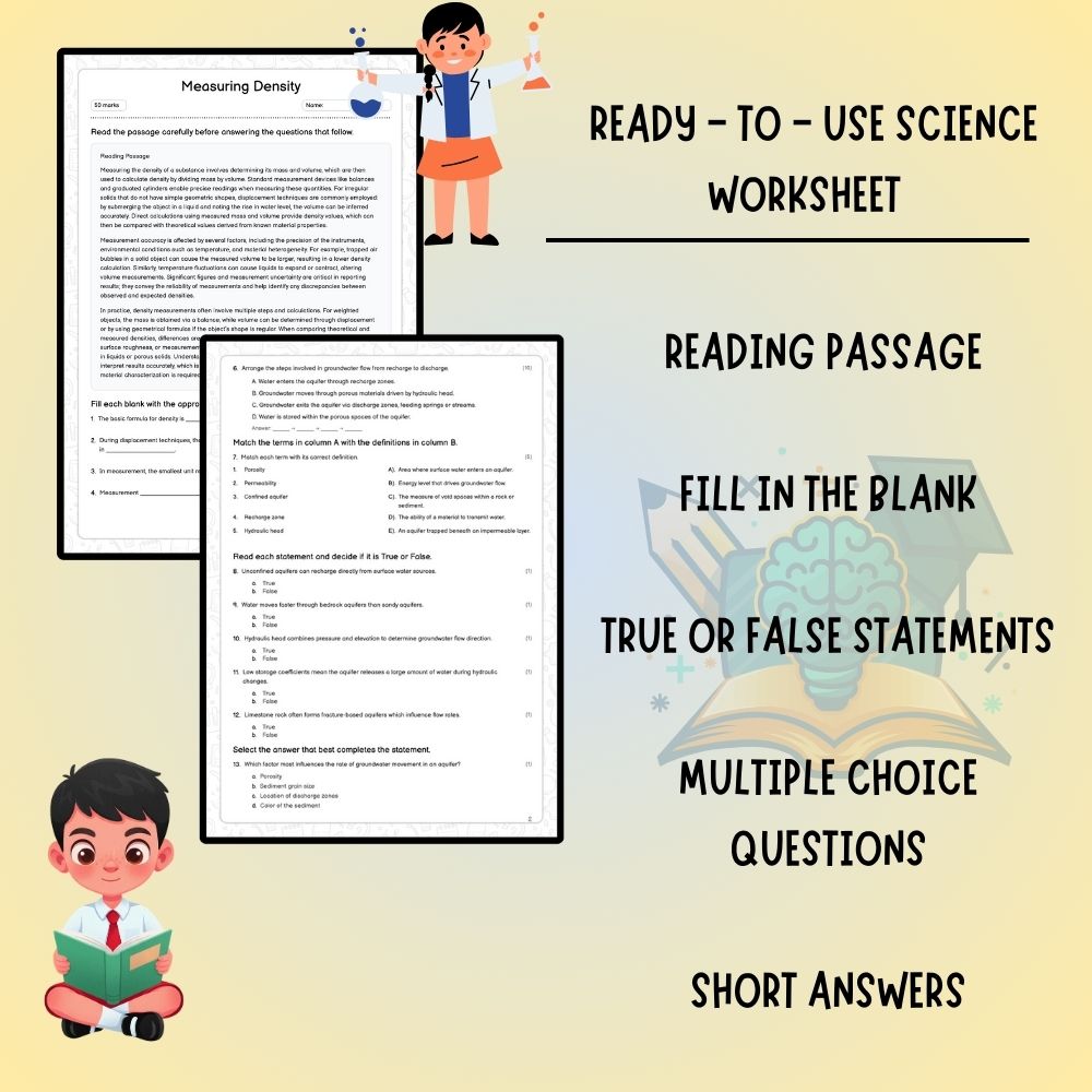 Grade 8 Science worksheet worksheet — Grade 8 Science Worksheet – Measuring Density | Ontario Standards (PDF ) — page 2