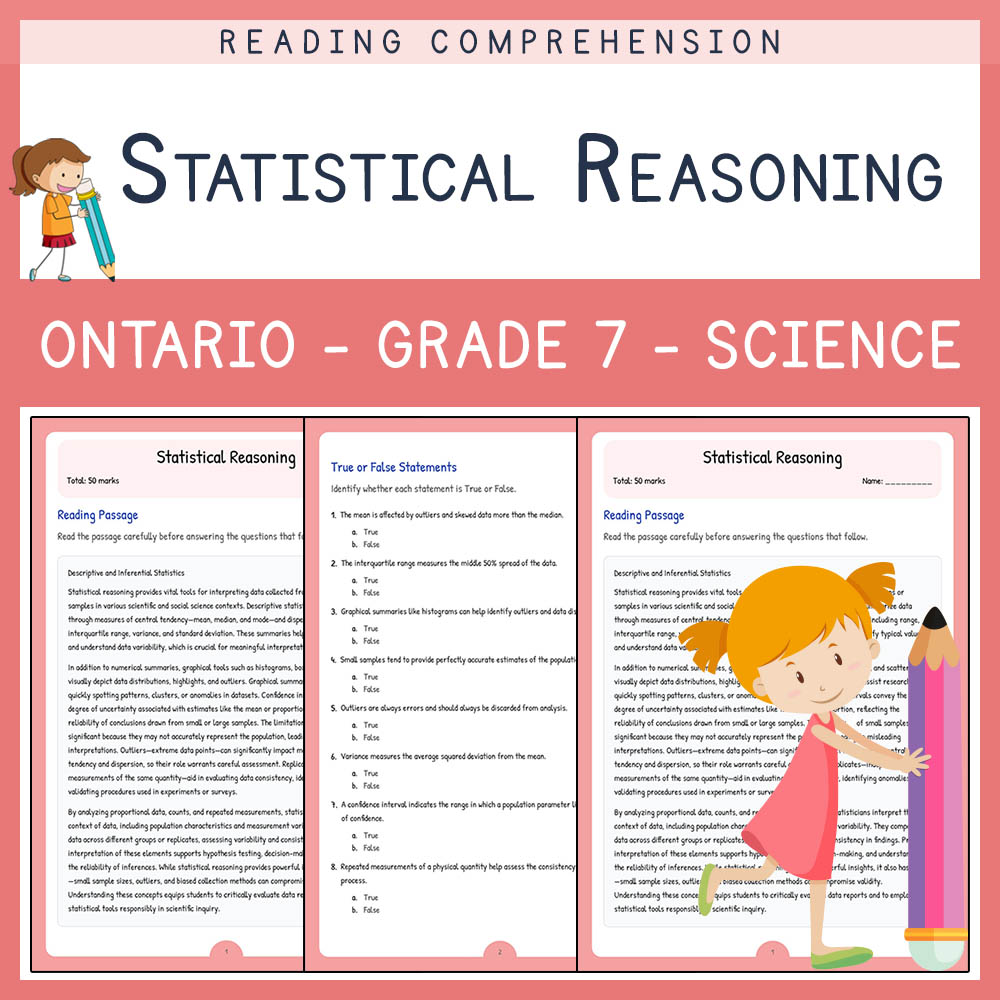 Grade 7 Science worksheet elena worksheet — Grade 7 Science Assessment | Statistical Reasoning Worksheet | Ontario Standar…