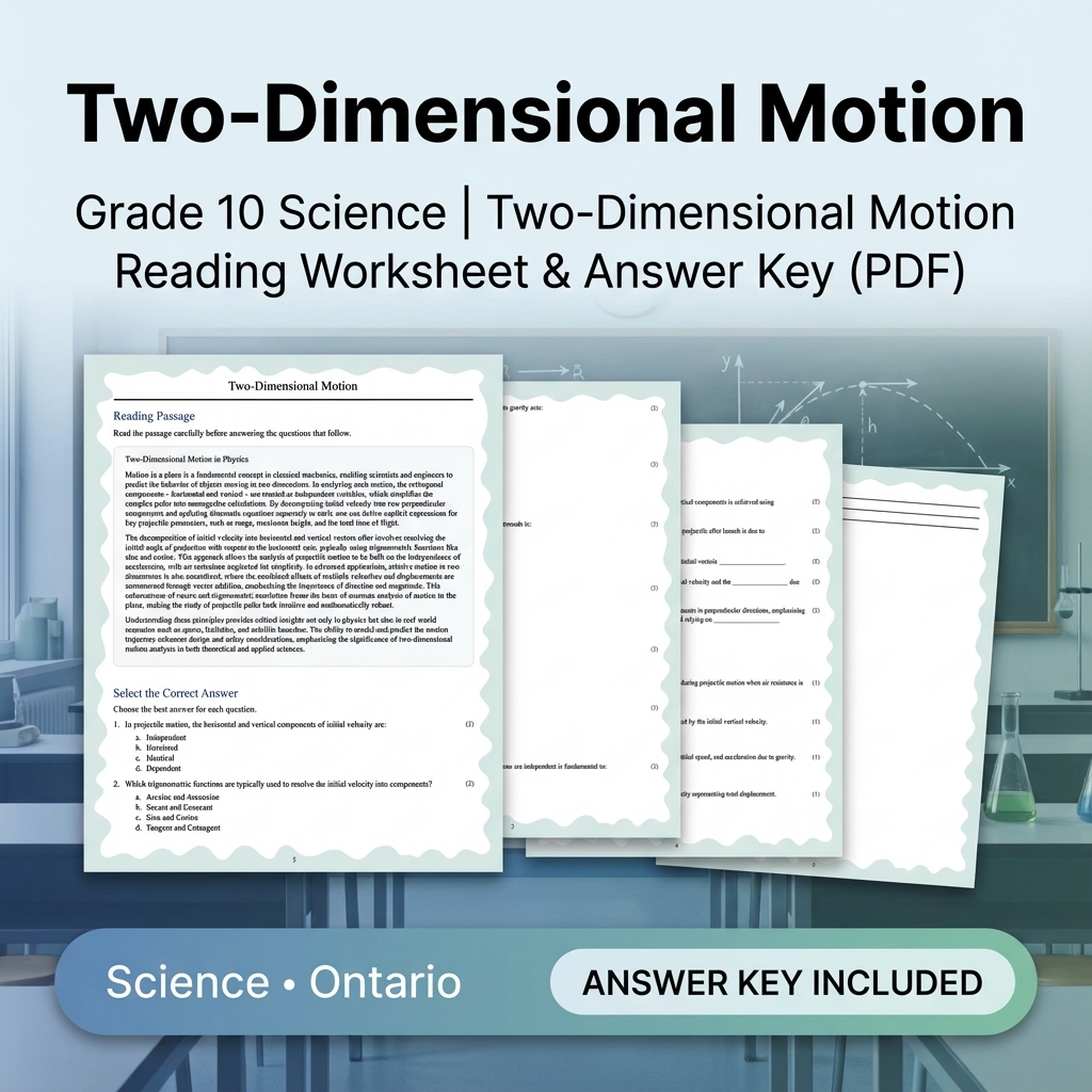 Grade 10 Science Unit Bundle – Motion, Forces & Mechanics (Answer Keys Included) — included worksheet 7