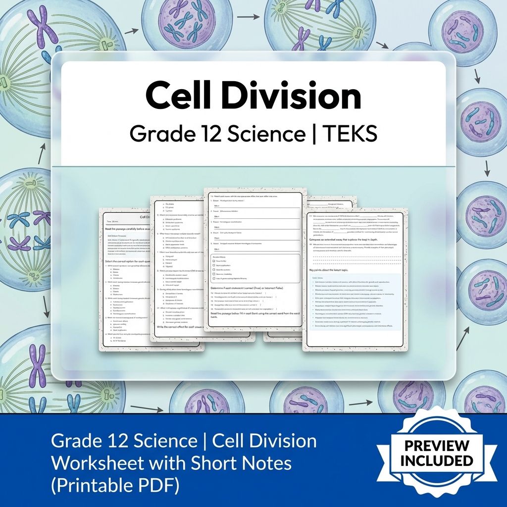 Grade 12 Science Unit Bundle | Genetics, Evolution & Cell Biology Worksheets — included worksheet 4