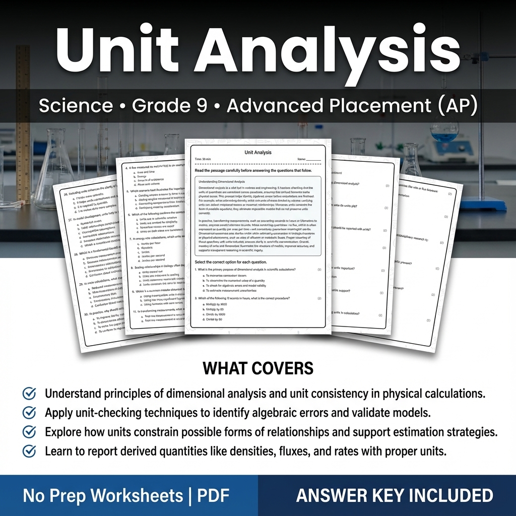 Grade 9 Science Worksheets Bundle | Physics, Earth Science & Biology  — included worksheet 29
