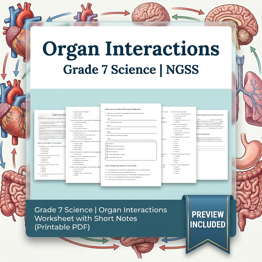 Grade 7 Science NGSS Unit Bundle Molecules to Organisms: Structures & Processes — included worksheet 3