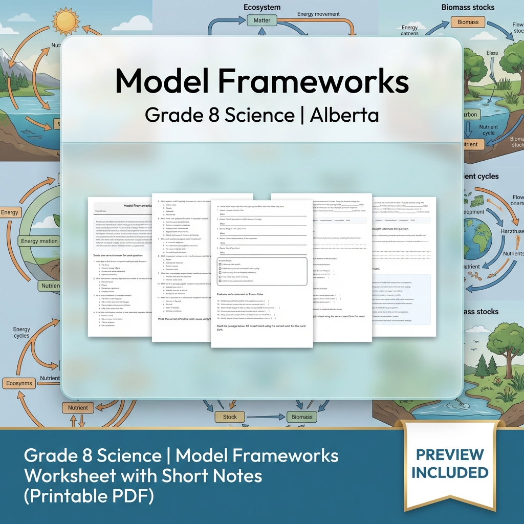 Grade 8 Science | Interactions & Ecosystems UNIT Worksheet Bundle  — included worksheet 10