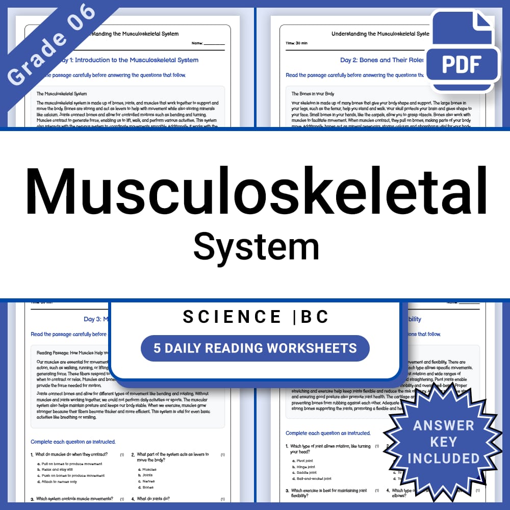 Grade 6 Science Full Year Bundle | Body Systems, Waves, Ecology & More — included worksheet 37