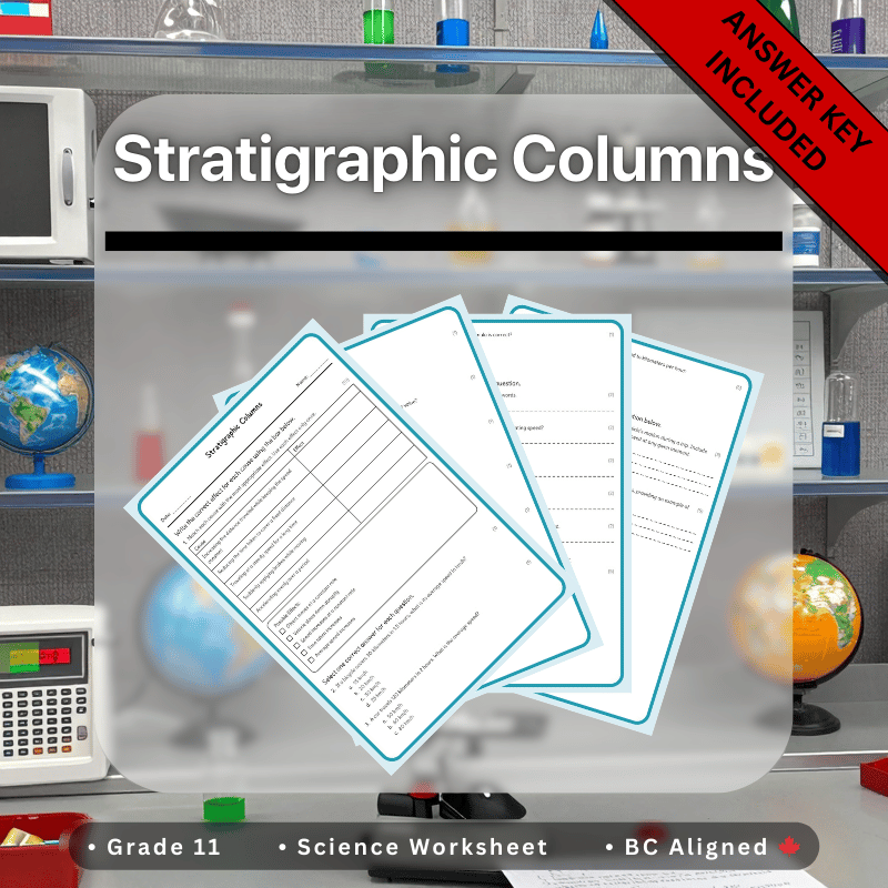 Grade 11 Science – Stratigraphic Columns Worksheet (Answer Key) | BC Standard