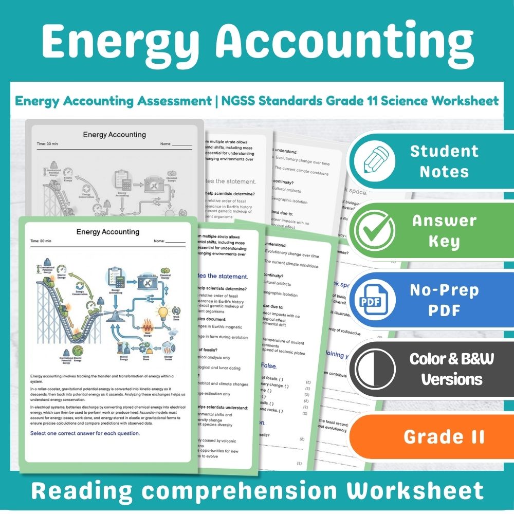 Grade 11 Science Power & Energy Assessment | NGSS Standards-Aligned Mini Bundle — included worksheet 3