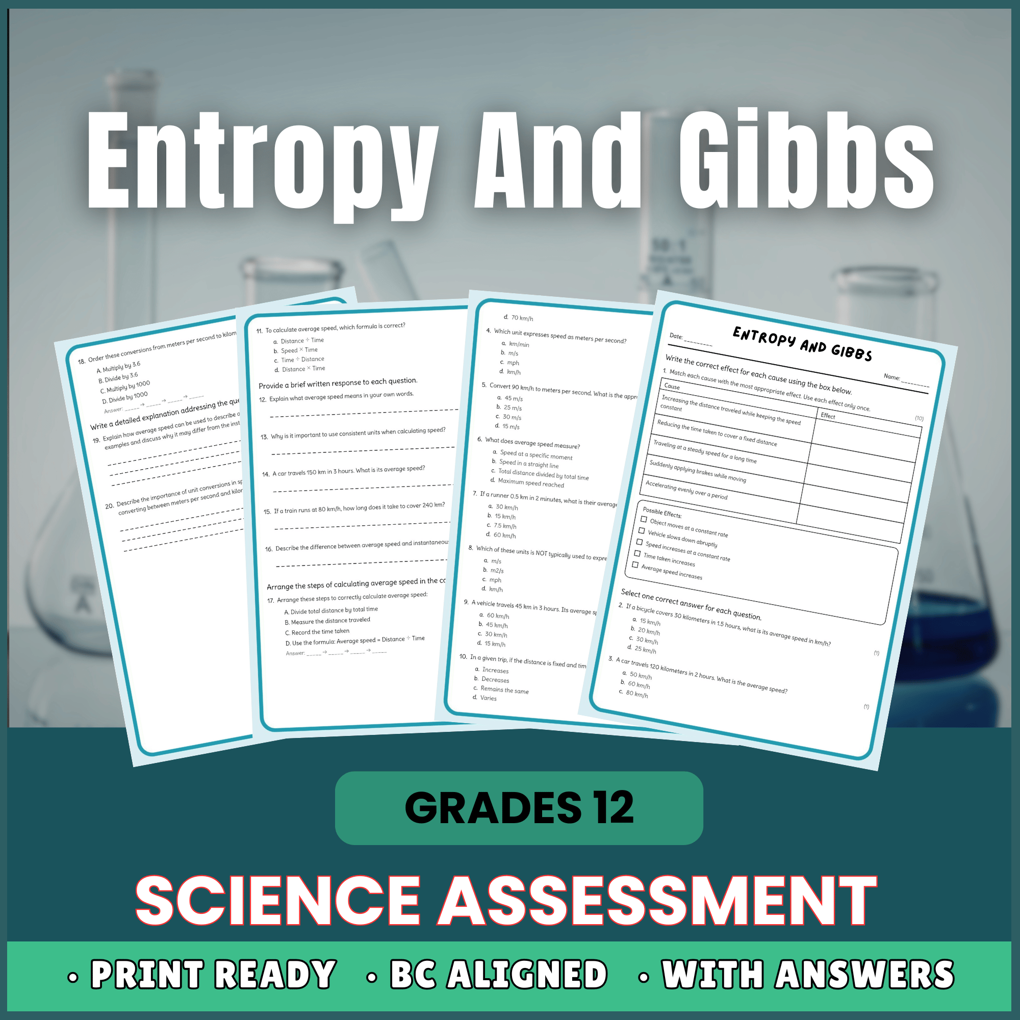 Grade 12 Science | Equilibrium Concepts Worksheet (Answer Key) – BC Standards