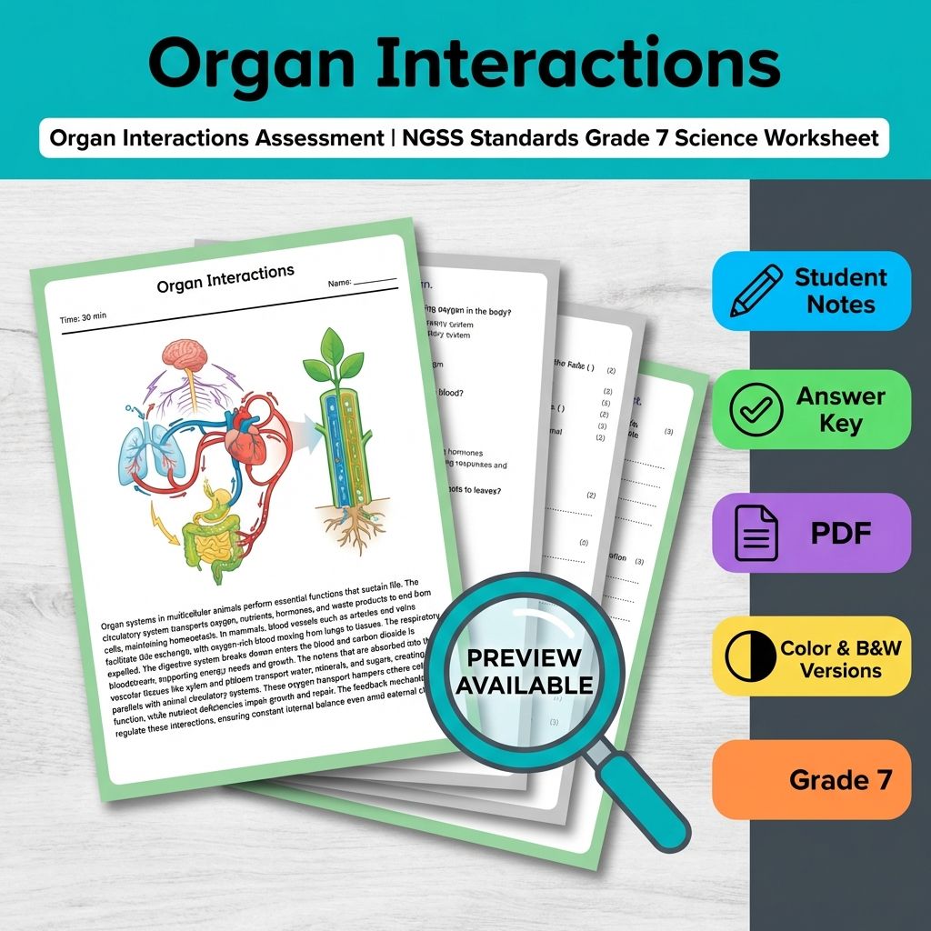 Grade 7 Science Full Year Bundle | NGSS Assessment Worksheets & Resources — included worksheet 27