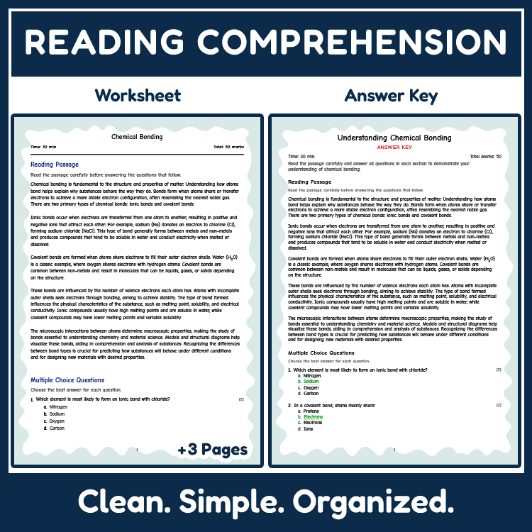 Science reading worksheets worksheet — 7th Grade Science Reading Worksheets | Understanding Chemical Bonding — page 2