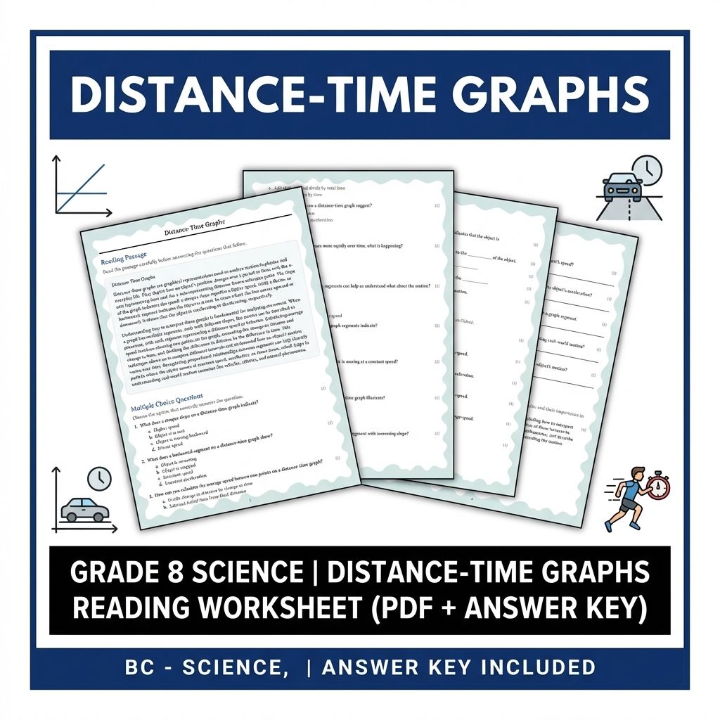 Grade 8 Science reading worksheets — Grade 8 Science | Distance-Time Graphs Reading Worksheet (PDF + Answer Key)